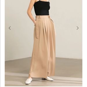 Camel Wide Leg Pants - S / BurlyWood